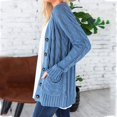 thumbnail image 2 of Pull Hiver Cardigan Manches Longues Boutonnage Ouvert sur le devant avec Poche, 2 of 7