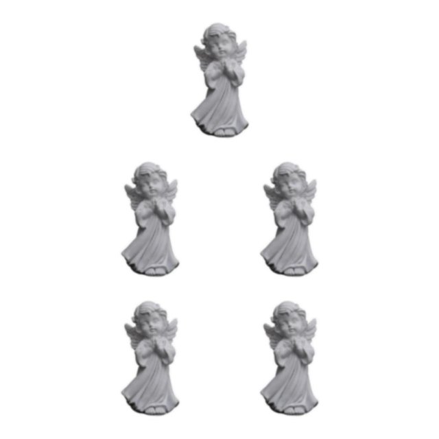 Baohd Graceful Resin Girl Angel Figurine Statue Decorative Desktop Accent Praying Left 5Set