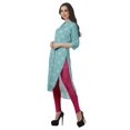 thumbnail image 4 of Moomaya Kurti Indienne Imprimée Tunique en Coton pour Femme Col Mandarin Kurta Longueur Genou, 4 of 6