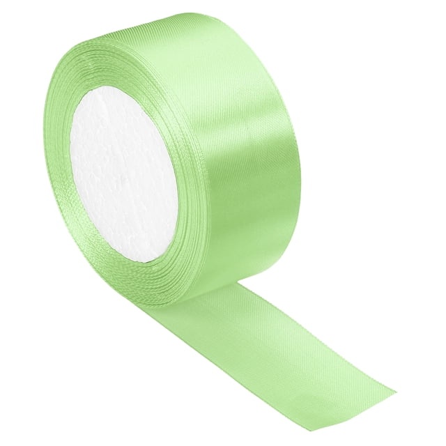 Unique Bargains 1.5 Inch Wide 24 Yards Satin Ribbon, Double Face Solid Crafts Roll for Party Home DIY Wrapping Decoration, Light Green