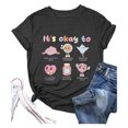 thumbnail image 2 of LUOGENLI T-shirts pour Femme pour Femmes T-Shirt à Imprimé Graphique pour Femme Col Rond Manches Courtes T-Shirt Haut 4TG T-shirts pour Femmes T-shirts Graphiques T-shirts de la Saint-Valentin Vintage pour Femmes T-Shirt Graphique Pâques Noir m, 2 of 4