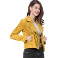 thumbnail image 1 of INSPIRE CHIC Women Short Soft Zip Up Faux Suede Biker Moto Jacket, 1 of 2