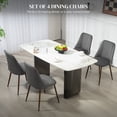 thumbnail image 4 of HOMCOM Ensemble de 4 Chaises de Salle à Manger, Chaise d'Appoint en Velours, Gris Foncé, 4 of 10