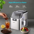 thumbnail image 2 of Countertop Ice Maker with 2 Way Water Filling, 44lbs Per Day, 3.2L Stainless Steel Ice Making Machine, 24 Cubes Ready in 14 Mins and Self-Cleaning Function, Ice Thickness Controlling, 2 of 11