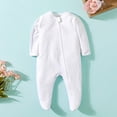 thumbnail image 2 of MeetoTime Baby Boys Girls Solid Color Long Sleeve Round Neck Jumpsuit Summer Newborn Infant Long Rompers, 2 of 3