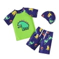 thumbnail image 1 of PMVFHDE Kids Swimwear 4t Toddler Swimsuit Boy 3 Piece Boys Swim Set Short Sleeve Boys Swim Shirt Boy Swim Trunks Rash Guard Bathing Suits Green,6-7 Years, 1 of 7
