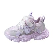 dmqupv Girl Running Shoes Girls' Athletic Shoes Breathable Mesh Sneakers Soft Soled Running Shoes Single Shoes Purple,Size for US 3