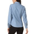 thumbnail image 3 of INSPIRE CHIC Women's Point Collar Long Sleeve Button Down Chest Pockets Denim Shirt S Light Blue Floral, 3 of 5