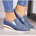 thumbnail image 2 of Summer Casual Wedge Walking Shoes Women Rhinestone Breathable Plus Size Sneakers, 2 of 9