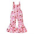 thumbnail image 2 of EGNMCR Girls' Jumpsuits & Rompers Valentine's Day Toddler Baby Girl Print Jumpsuits Printing Strap Romper Pants Kid Rompers, 2 of 8