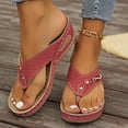 thumbnail image 2 of Womens Wedge Orthopedic Flip Flops Slides Sandals for Plantar Fasciitis Comfortable Walking Dress Slip on, 2 of 8