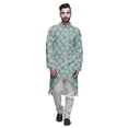 thumbnail image 1 of Atasi Kurta à Manches Longues Imprimé, Boutonné, Asymétrique, Kurta de Designer pour Garçons, 1 of 5