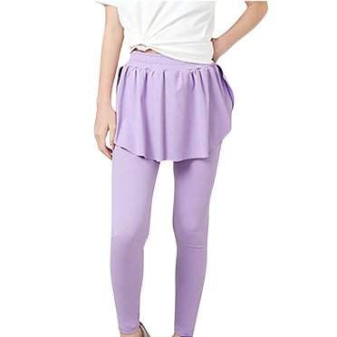 MeetoTime Girls Skirted Leggings Athletic Tennis Skorts Stretchy Kids Yoga Pants with Ruffle Skirt