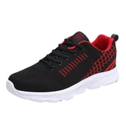Mens Casual Sneakers Fashion Men's Lightweight Comfortable Breathable Sports Lace-up Running Shoes Sneakers Male Shoes(Red,11)
