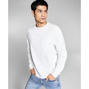 And Now This Sweat-shirt en Molleton Solide pour Homme Blanc, Large