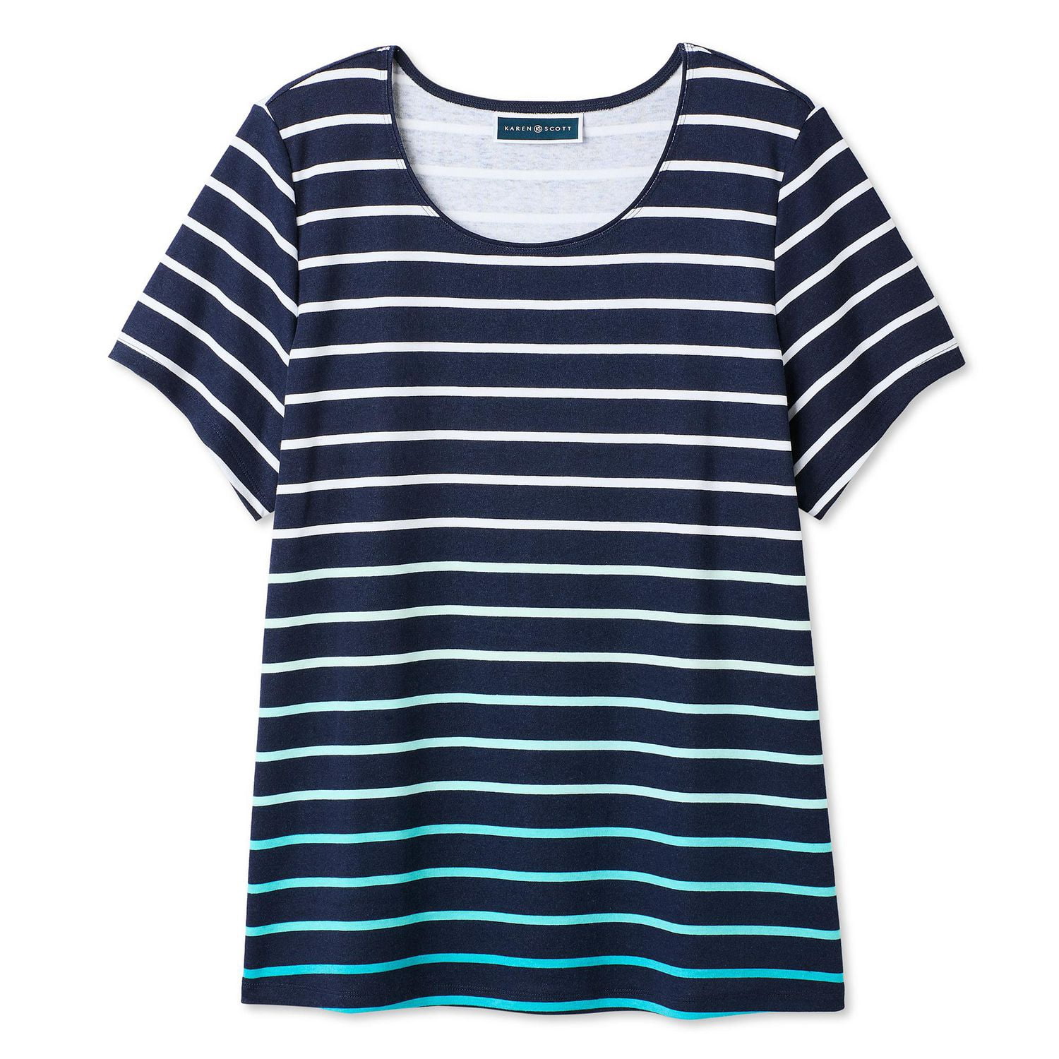 Karen Scott Women's Plus Scoop-Neck Printed T-Shirt