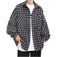 thumbnail image 1 of Cameland Men's Checkered Printed Button Pocket Long Sleeved Hooded Casual Jacket, 1 of 7