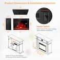 thumbnail image 2 of Gymax 28'' Electric Fireplace Recessed 900/1350W Fireplace Heater w/ Remote Control, 2 of 10