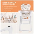 thumbnail image 4 of Foldable Baby High Chair, Portable Baby Feeding Dining Seat with Adjustable Food Tray Footrest, 3-Position Recline & Height Adjustable, Easy Clean PU Seat with Built-in Rear Wheels, 4 of 9