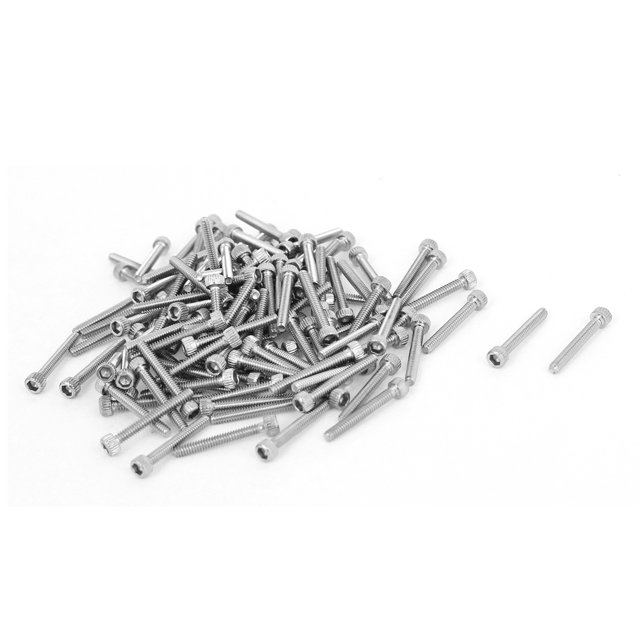 Unique Bargains 100 Pcs 14mm Long M1.6x12mm Embout de Douille Hexagonale en Acier Inoxydable Vis Boulons