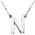 thumbnail image 1 of Precious Stars Unisex Sterling Silver Block Font N Initial Necklace, 1 of 2