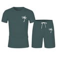 thumbnail image 3 of Men's Suits 2 | 2024 Summer Tracksuit for Men Plus Size Short Sleeve O Neck Athletic Suit Casual Color Block Drawstring Waist Tracksuit Set, 3 of 6