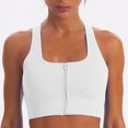thumbnail image 1 of ylioge Sports Bras for Women Front Closure Zipper High-Impact Ribbed Wireless Push-Up Stretchy Racerback Solid Comfort Workout Underwear Bralettes, 1 of 4