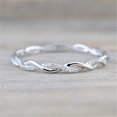thumbnail image 1 of Sterling Silver Stack Twisted Ring Twist Ring Stackable Diamond Rings Wedding Party Women Fashion Ring(Silver,9), 1 of 3