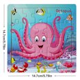 thumbnail image 1 of 5.79in/14.7cm 20pcs/pack Wooden Puzzle Cartoon Animals Car Letter Number Pattern Jigsaw Puzzles Game, Kids Educational Learning Toys For Children, 1 of 5