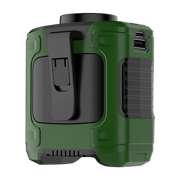 Ventilateur Portable Monté à la Taille avec Lumière DEL et Banque d'Alimentation - 10000mAh Rechargeable 3 Vitesses Conception Sans Pales pour Camping et Randonnée en Plein Air - Comprend un Câble de Chargement USB