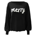 thumbnail image 4 of WUANDIXFA Chandails d'Automne pour Femmes 2025 Chandails pour Femmes Noël Automne Hiver Manches Longues Col Ras du Cou Haut Festif Chandails à Enfiler pour Femmes Noir, TG, 4 of 6
