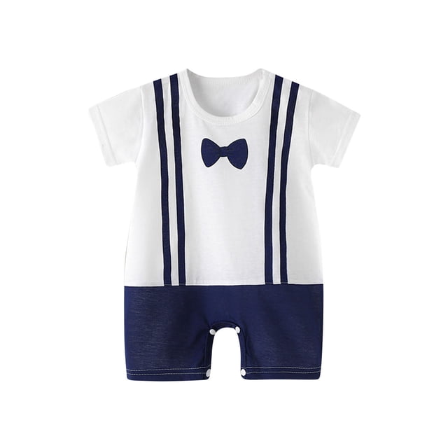 MeetoTime Baby Boys Girls Jumpsuits Printed Round Neck Short Sleeve T-Shirt Infant Toddler Rompers Baby Summer Clothes