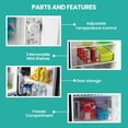 thumbnail image 3 of Koolatron 6.2 cu ft Stainless Steel Compact Fridge with Freezer, Mini Fridge with Large Capacity, Silver, 3 of 7