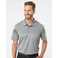 thumbnail image 1 of Adidas Polo Colorblock Chiné 3 Bandes pour Hommes, G, Gris Trois, 1 of 2
