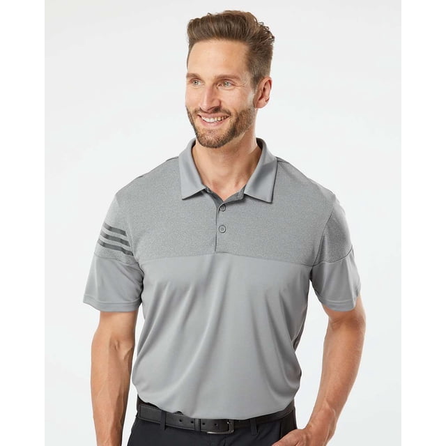 Adidas Polo Colorblock Chiné 3 Bandes pour Hommes, G, Gris Trois