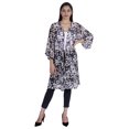 thumbnail image 1 of Moomaya Long Sheer Shrug Printed Open Front Beach Coverup Summer Cardigan, 1 of 8