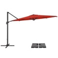 thumbnail image 1 of CorLiving 11.5ft Deluxe Offset Tilting Rotating Patio Umbrella with Aluminum Frame & Deluxe Base Weights, 1 of 9