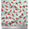 thumbnail image 1 of Soimoi Green Cotton Poplin Fabric Chilli Vegetable Decor Fabric Printed Yard 58 Inch Wide, 1 of 2