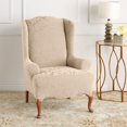 thumbnail image 3 of Sure Fit Jacquard Damask Stretch Wing Chair Slipcover, 3 of 3