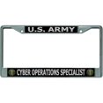 thumbnail image 1 of U.S. Armée Cyber Opérations Spécialiste Chrome License Plaque Cadre, 1 of 1