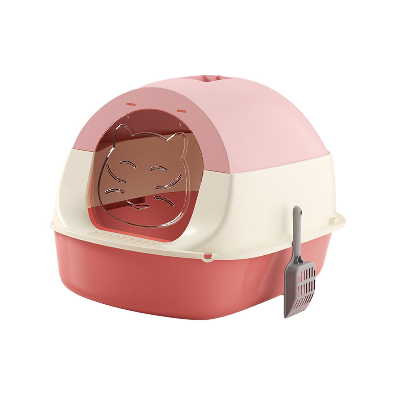 TISHITA Hooded Cat Litter Box Enclosed Cat Litter Box with Front Door Sandbox Detachable pink