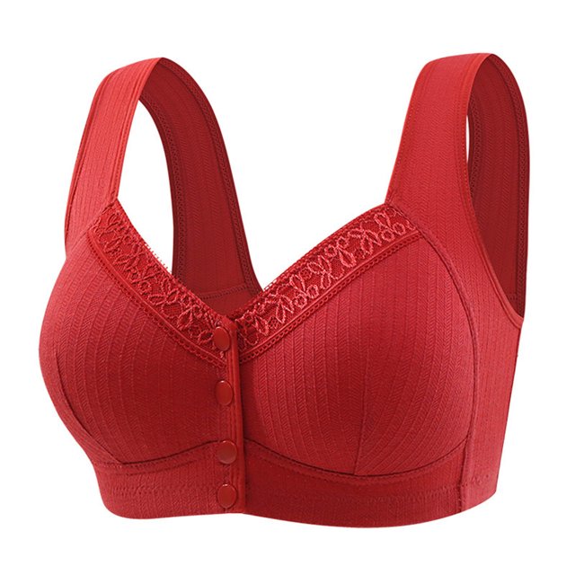 Bras for Women, Womans Solid Color Front Buckle Ventilate Elastic Style Medium Sized Bra Without Steel Rim