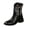 Black, variant on Women's Embroidered Cowboy Boots, Pointed Toe Block Heel Mid Calf Boots with V-Cut and Side Zipper for Slim Look, Winter Fashion Boots