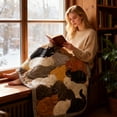 thumbnail image 3 of ZZkhGO Cat Flannel Blanket, Sleeping Cats Pattern Blanket, Removable Cozy Flannel Throw for Bed Couch Warmth, 3 of 5