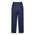 thumbnail image 5 of Diufon Cotton Linen Womens Pants Solid Color Lounge Pants High Waist Drawstring Pants with Pockets, 5 of 5
