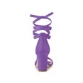 thumbnail image 2 of BLISSFUL STEP Women's Lace Up and Ankle Strap Block Heel Sandals Lavender 7, 2 of 7