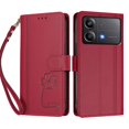 thumbnail image 3 of Four Leaf Clover Flip Cover for Xiaomi Poco X6 Pro Leather Wallet Case with Kickstand Red, 3 of 6
