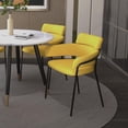 thumbnail image 4 of Chaise, Jeu de 2 en Tissu et Métal - Mustard, 4 of 7