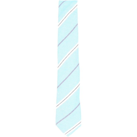 Canali Men's Turquoise / Indigo White Diagonal Striped Silk Tie Necktie - One Size