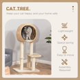 thumbnail image 3 of Beige Cat Tree with Scratching Post & Condo - 39" Tall Indoor Cat Tower for Play & Lounging - Plush Perches & Hanging Ball - Compact Design, 3 of 7